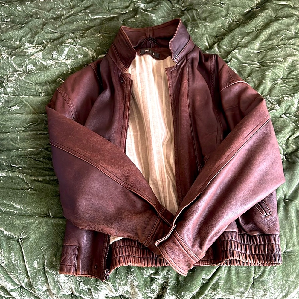 Bally brown leather jacket